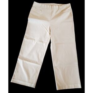 Chico's 2.5 So Slimming Pants Khaki Pull On Capri Pants Stretch Faux Pockets NEW